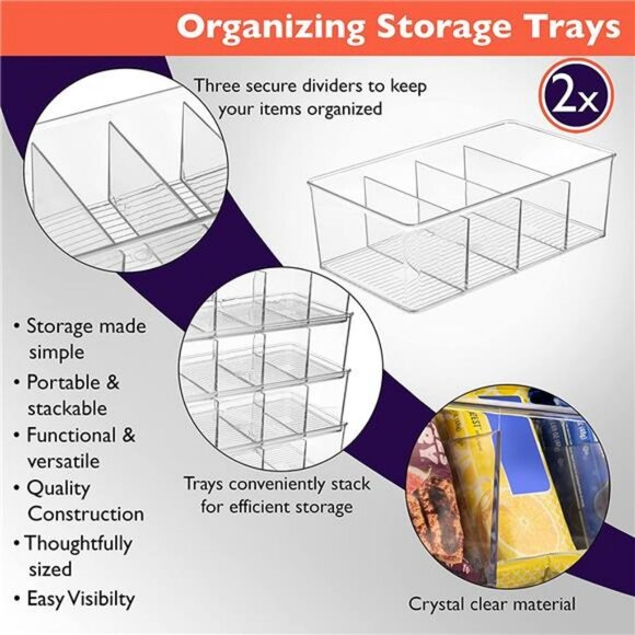 ClearSpace Plastic Pantry Organization and Storage Bins with Dividers - Picture 8 of 12